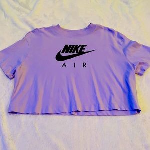purple nike air crop top